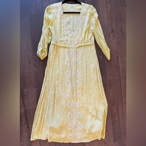 THML Green and White Daisy Midi Dress